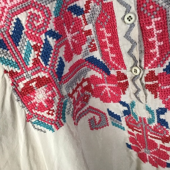 Johnny Was Biya 100% Silk Embroidered Tunic Size X-Small. - Picture 9 of 16